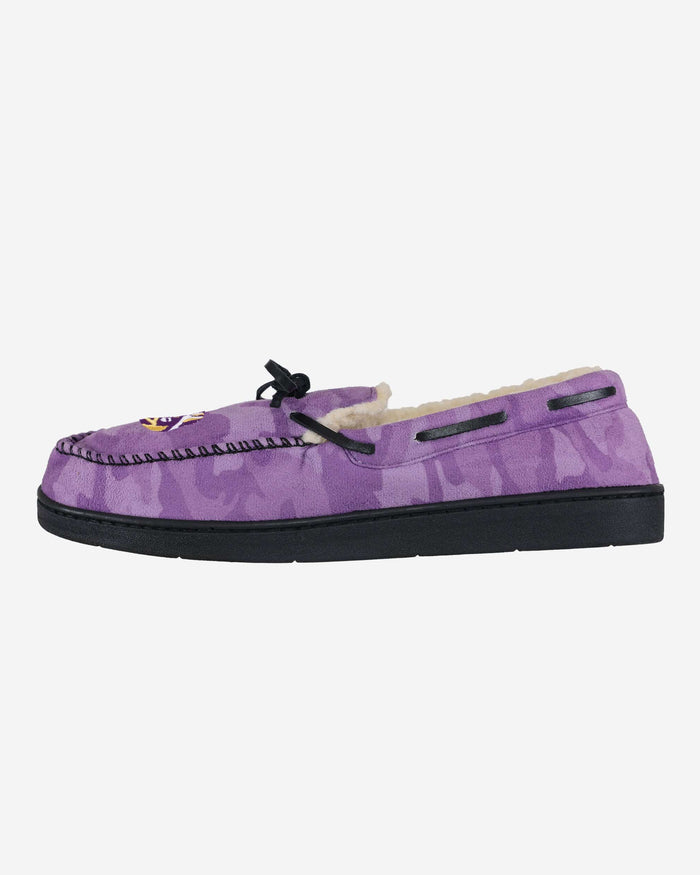 LSU Tigers Printed Camo Moccasin Slipper FOCO S - FOCO.com