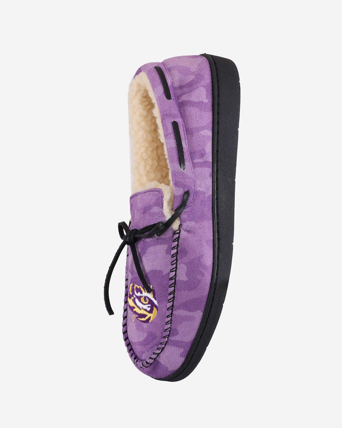 LSU Tigers Printed Camo Moccasin Slipper FOCO - FOCO.com