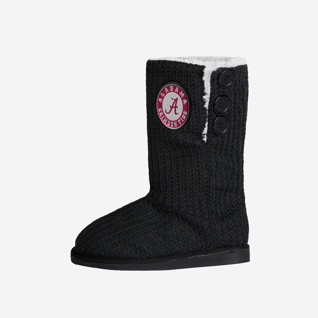 Alabama Crimson Tide Knit High End Button Boot Slipper FOCO - FOCO.com