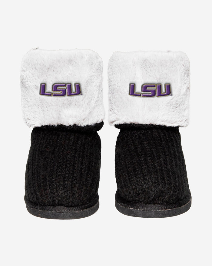 LSU Tigers Knit High End Button Boot Slipper FOCO - FOCO.com