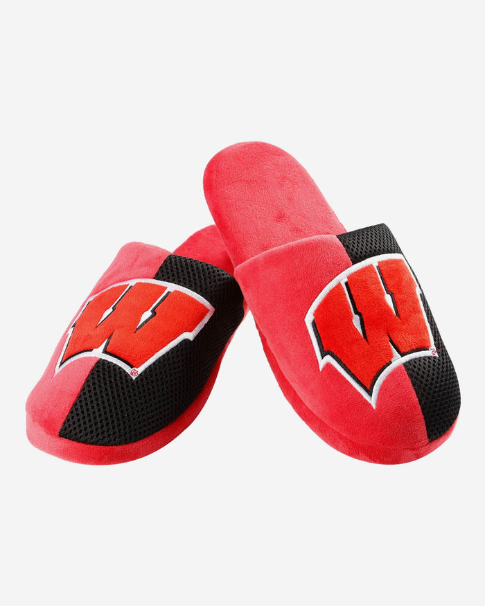 Wisconsin Badgers Team Logo Staycation Slipper FOCO - FOCO.com