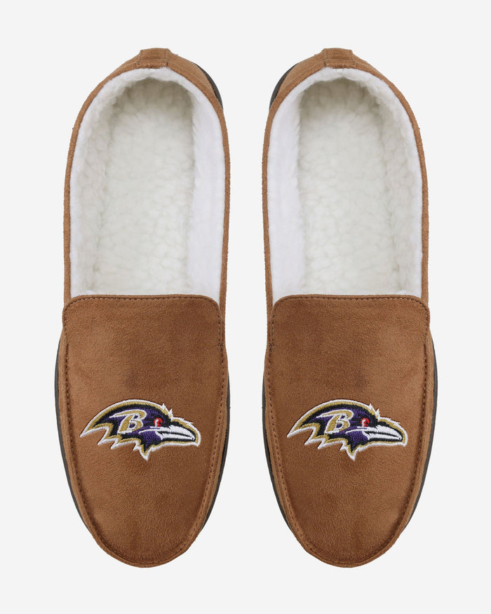 Baltimore Ravens Beige Moccasin Slipper FOCO - FOCO.com