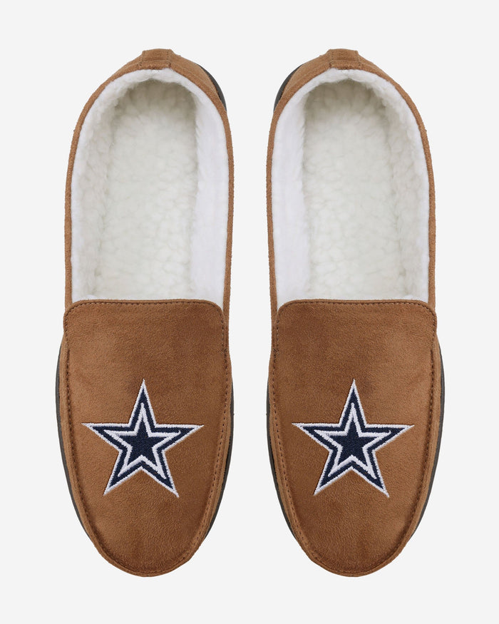 Dallas Cowboys Beige Moccasin Slipper FOCO - FOCO.com