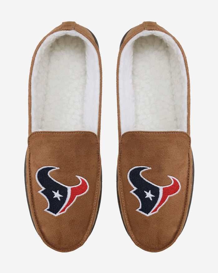 Houston Texans Beige Moccasin Slipper FOCO - FOCO.com