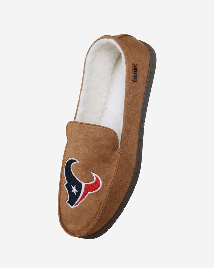 Houston Texans Beige Moccasin Slipper FOCO - FOCO.com