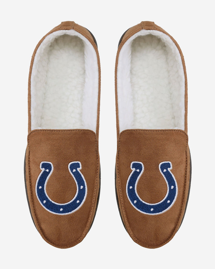 Indianapolis Colts Beige Moccasin Slipper FOCO - FOCO.com