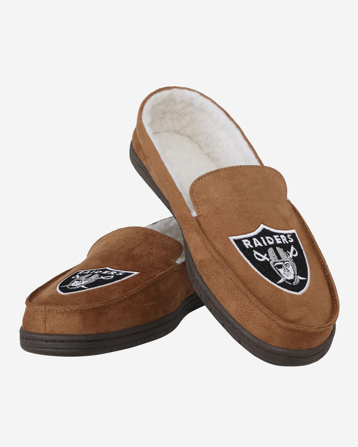 Las Vegas Raiders Beige Moccasin Slipper FOCO - FOCO.com