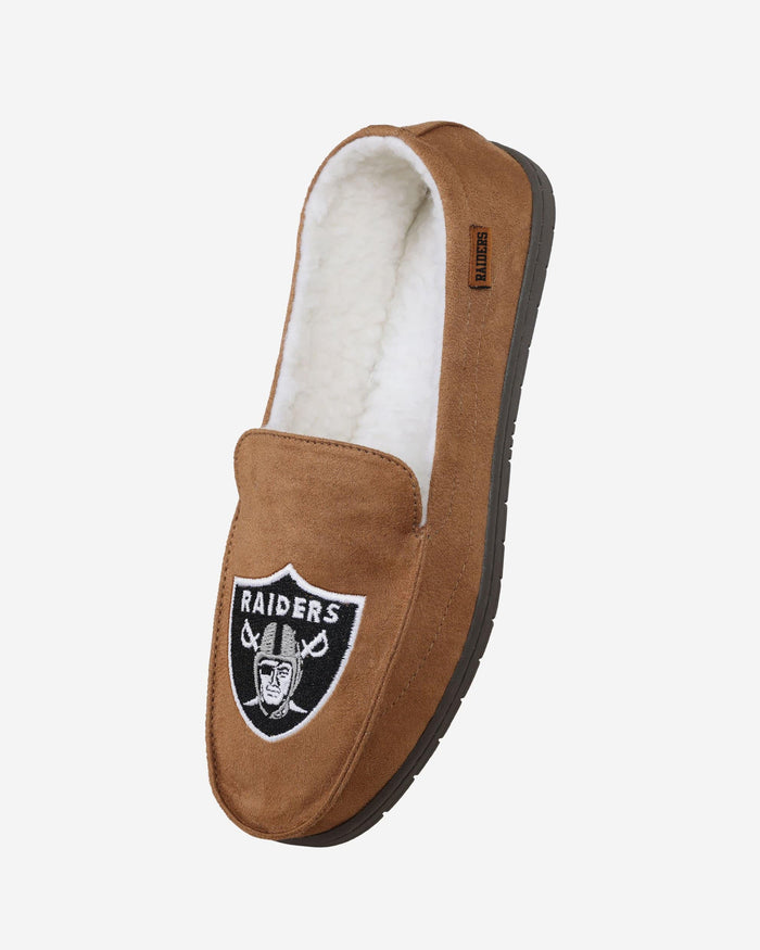 Las Vegas Raiders Beige Moccasin Slipper FOCO - FOCO.com