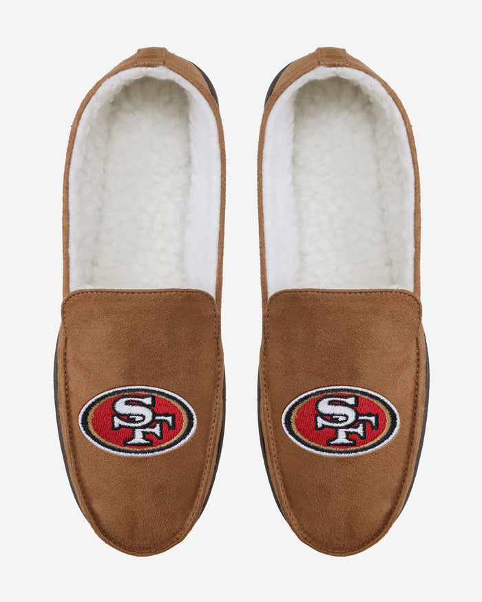 San Francisco 49ers Beige Moccasin Slipper FOCO - FOCO.com