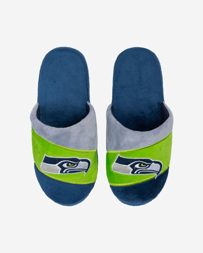 Seattle Seahawks Youth Colorblock Slide Slipper FOCO S - FOCO.com