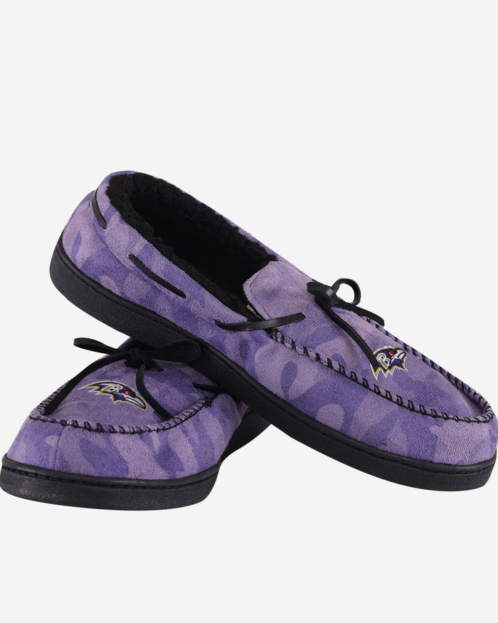 Baltimore Ravens Printed Camo Moccasin Slipper FOCO - FOCO.com