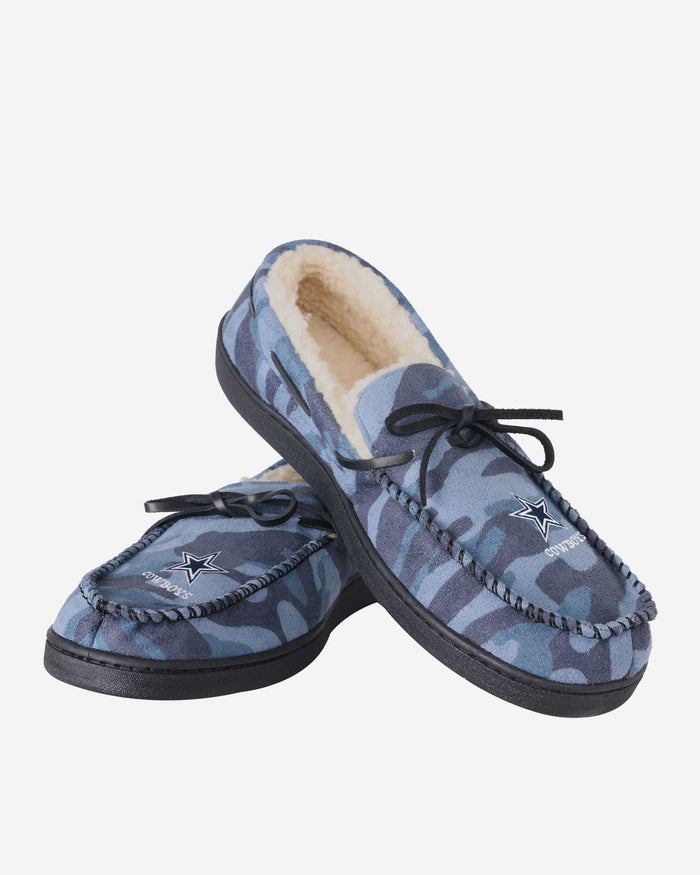 Dallas Cowboys Printed Camo Moccasin Slipper FOCO - FOCO.com
