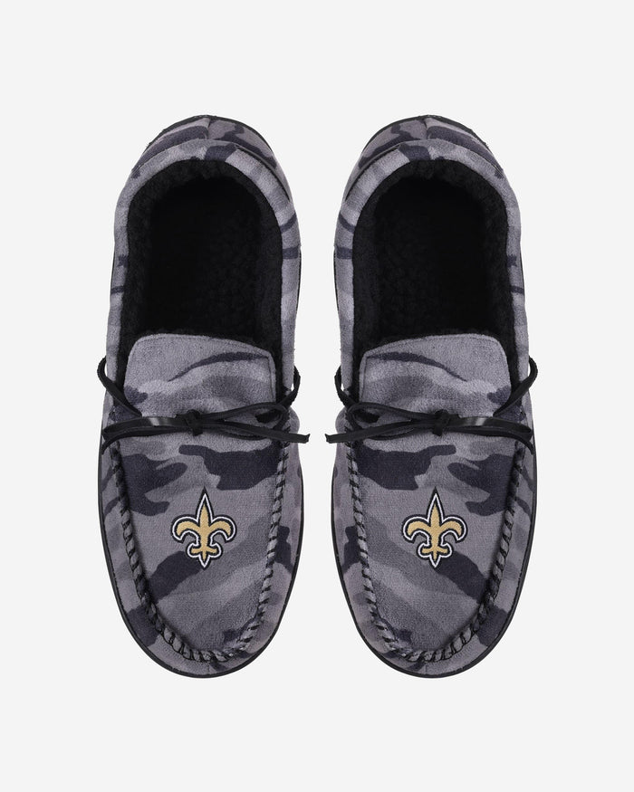 New Orleans Saints Printed Camo Moccasin Slipper FOCO - FOCO.com