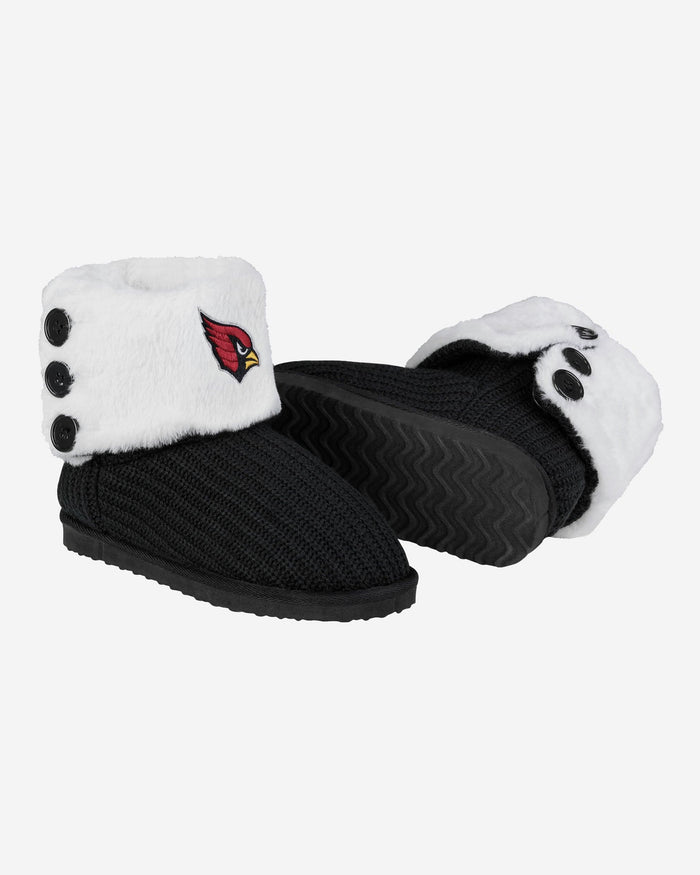 Arizona Cardinals Knit High End Button Boot Slipper FOCO - FOCO.com