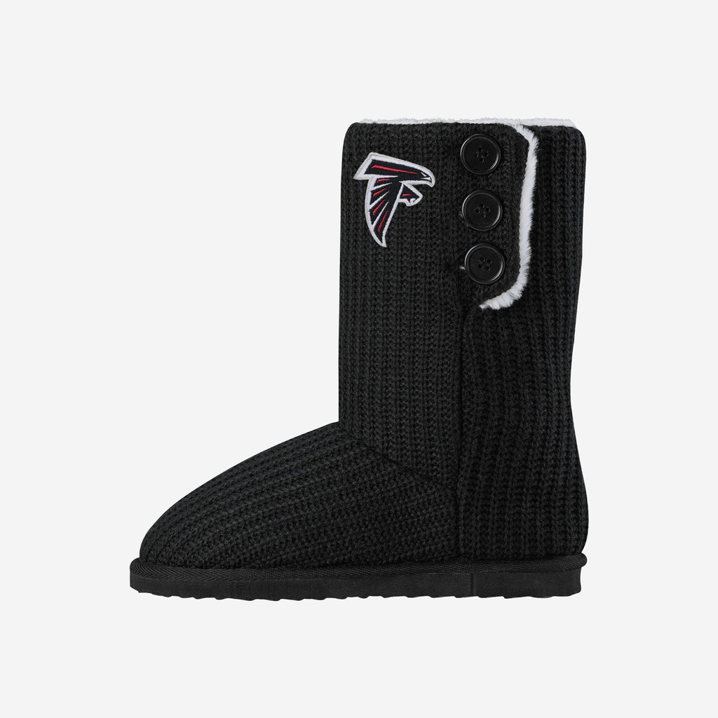 Atlanta Falcons Knit High End Button Boot Slipper FOCO S - FOCO.com