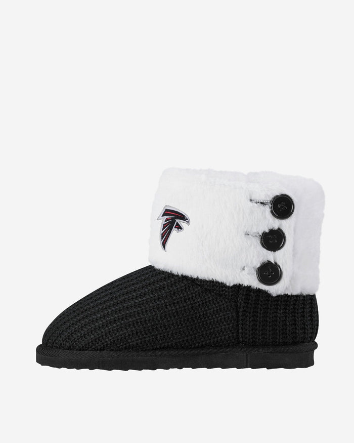 Atlanta Falcons Knit High End Button Boot Slipper FOCO - FOCO.com