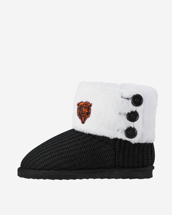 Chicago Bears Knit High End Button Boot Slipper FOCO - FOCO.com