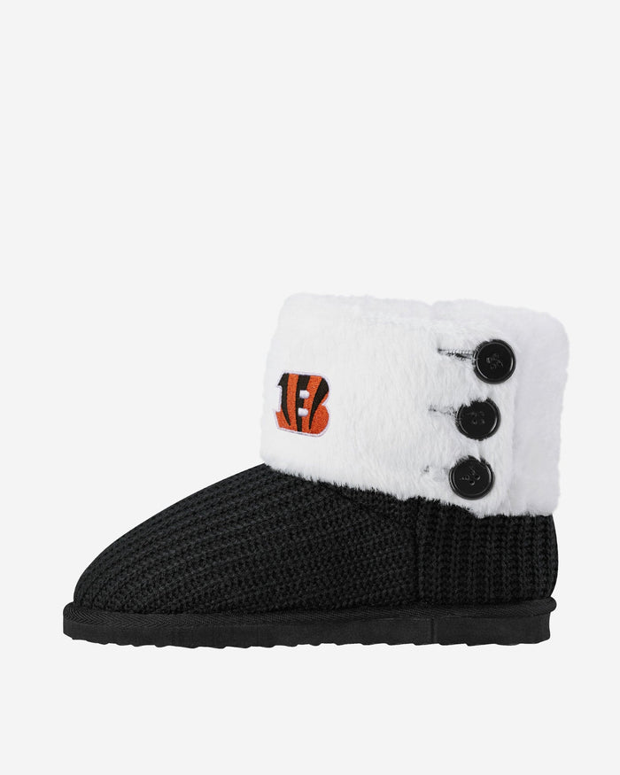 Cincinnati Bengals Knit High End Button Boot Slipper FOCO - FOCO.com