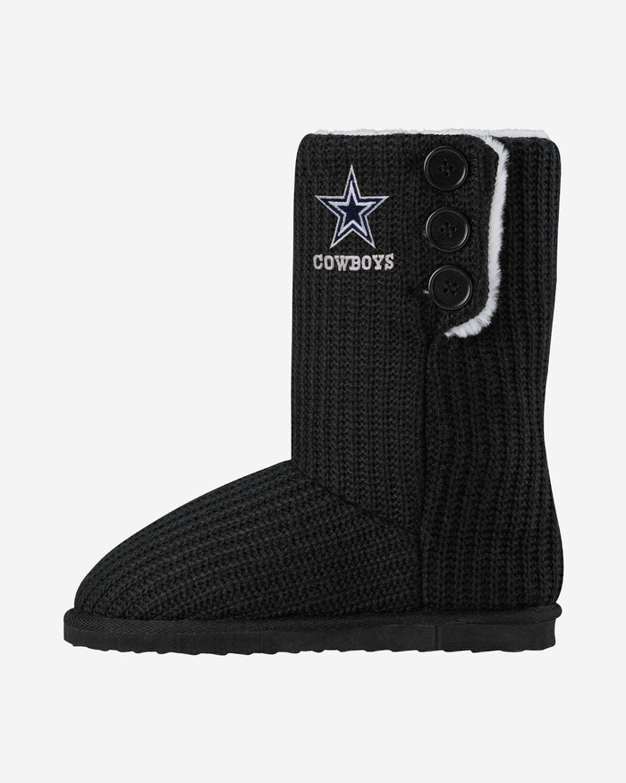 Dallas Cowboys Knit High End Button Boot Slipper FOCO S - FOCO.com