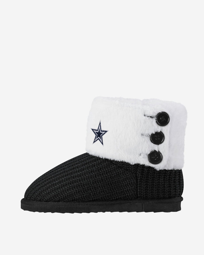 Dallas Cowboys Knit High End Button Boot Slipper FOCO - FOCO.com