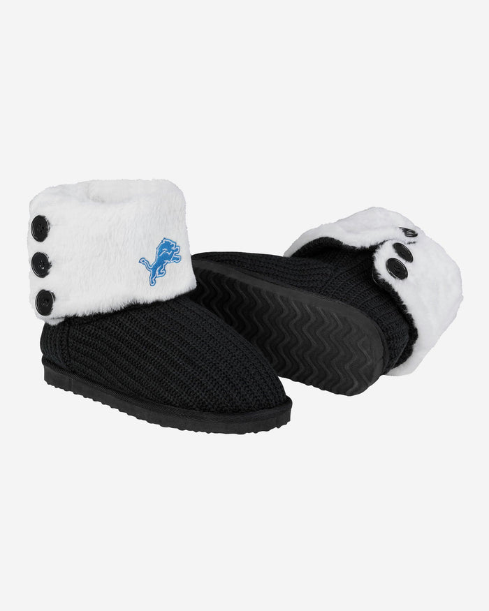 Detroit Lions Knit High End Button Boot Slipper FOCO - FOCO.com