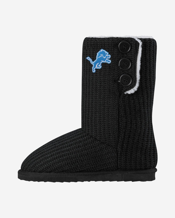 Detroit Lions Knit High End Button Boot Slipper FOCO S - FOCO.com