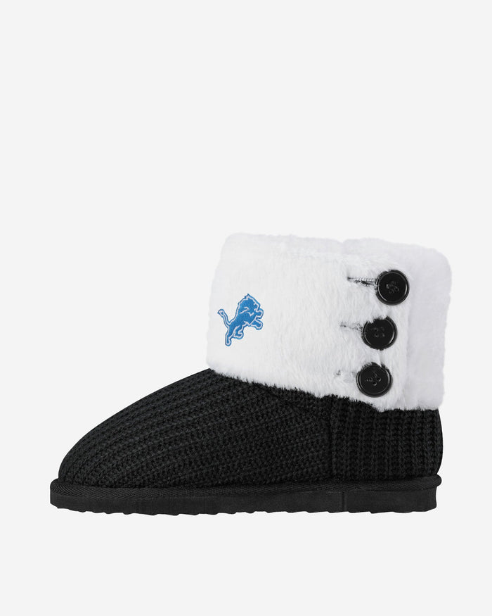 Detroit Lions Knit High End Button Boot Slipper FOCO - FOCO.com