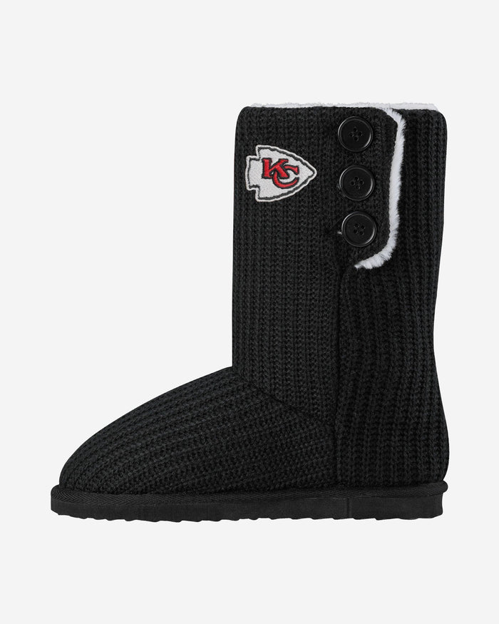 Kansas City Chiefs Knit High End Button Boot Slipper FOCO S - FOCO.com