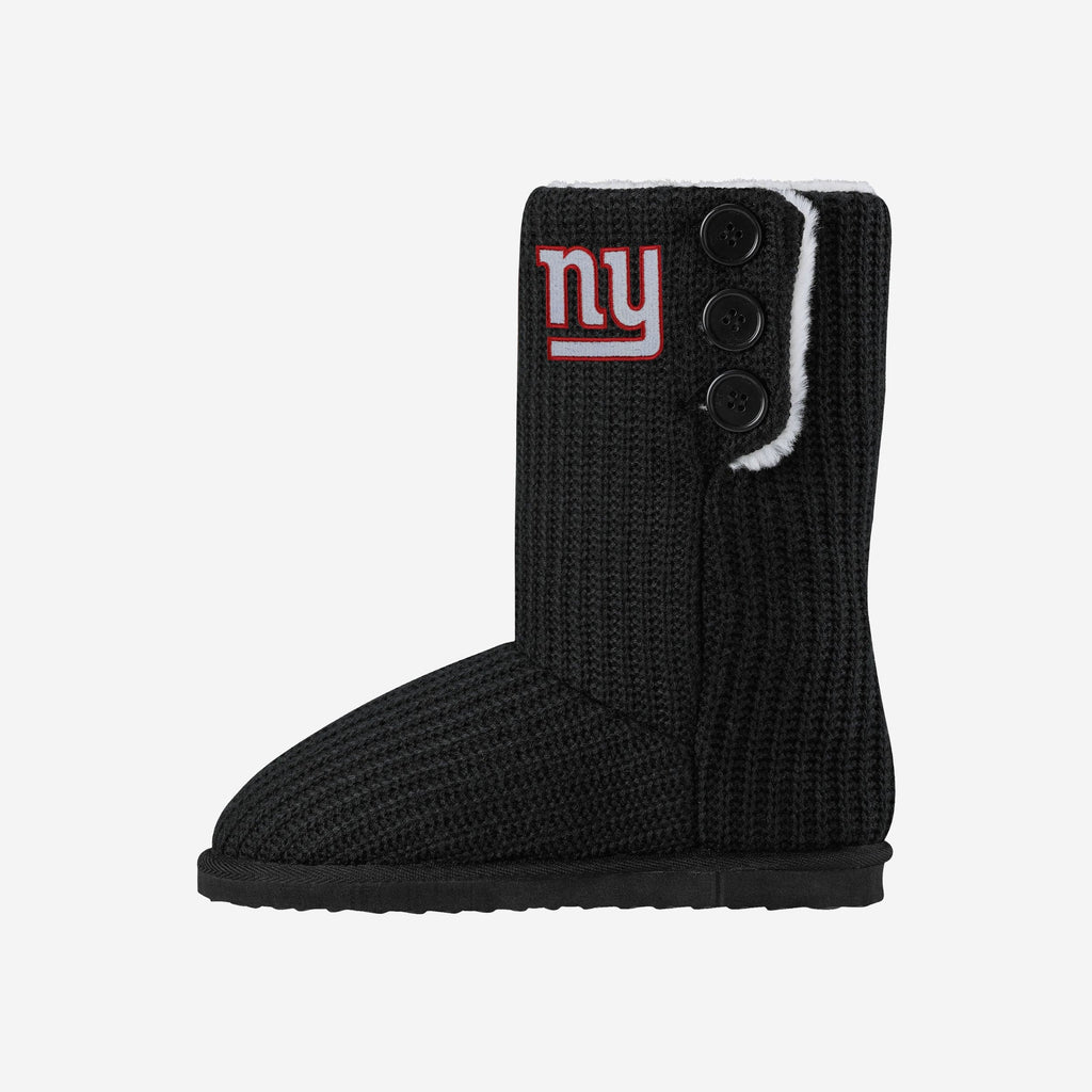 New York Giants Knit High End Button Boot Slipper FOCO S - FOCO.com