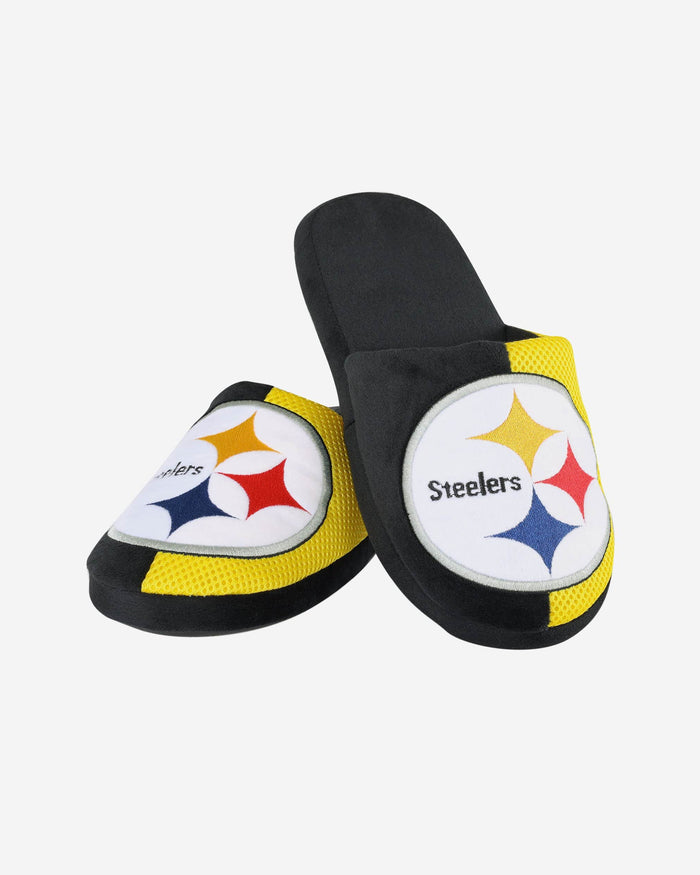 Pittsburgh Steelers Youth Team Logo Staycation Slipper FOCO - FOCO.com