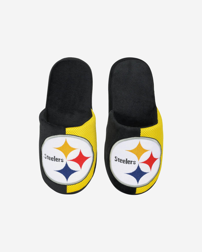 Pittsburgh Steelers Youth Team Logo Staycation Slipper FOCO - FOCO.com