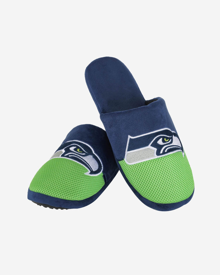 Seattle Seahawks Youth Team Logo Staycation Slipper FOCO - FOCO.com