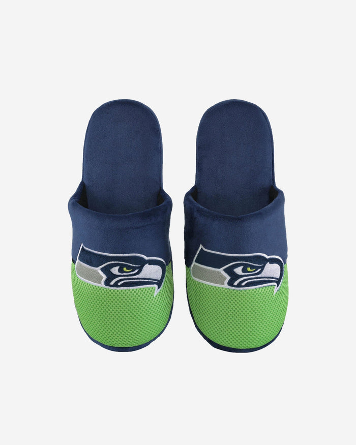 Seattle Seahawks Youth Team Logo Staycation Slipper FOCO - FOCO.com