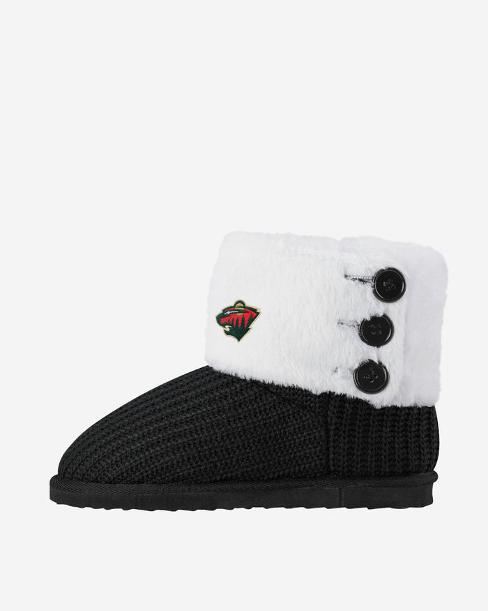 Minnesota Wild Knit High End Button Boot Slipper FOCO - FOCO.com