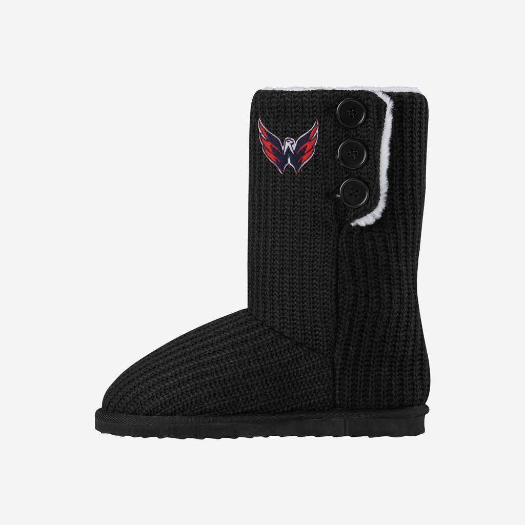 Washington Capitals Knit High End Button Boot Slipper FOCO S - FOCO.com