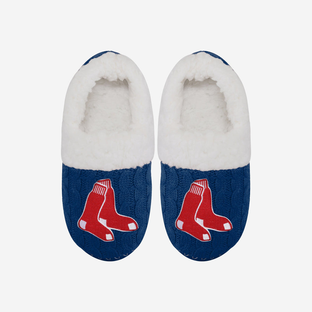 Boston Red Sox Womens Team Color Moccasin Slipper FOCO S - FOCO.com