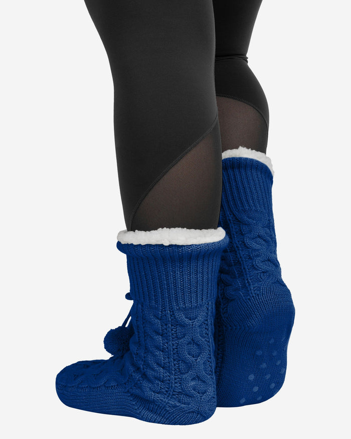 Los Angeles Dodgers Womens Cable Knit Footy Slipper Socks FOCO - FOCO.com