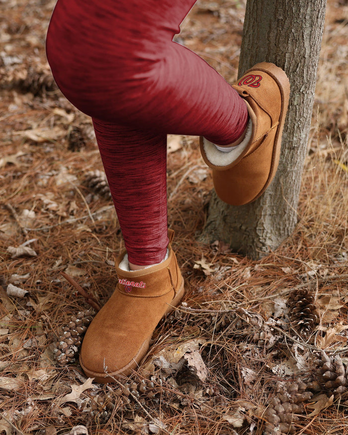 Washington Nationals Womens Team Logo Fuzzy Fan Boot FOCO - FOCO.com