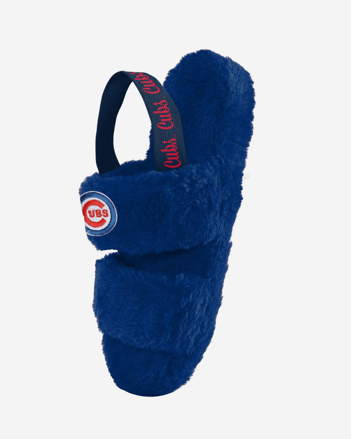 Chicago Cubs Womens Heel Strap Wordmark Fur Slide FOCO - FOCO.com