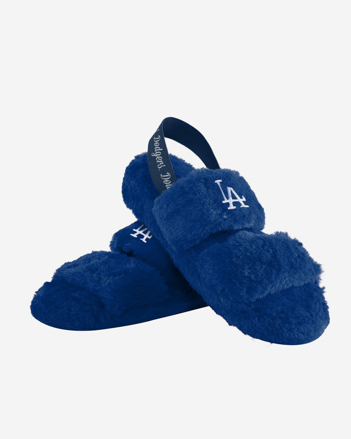 Los Angeles Dodgers Womens Heel Strap Wordmark Fur Slide FOCO - FOCO.com