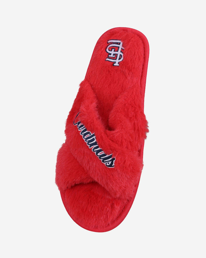 St Louis Cardinals Womens Script Wordmark Fur Cross Slide FOCO - FOCO.com