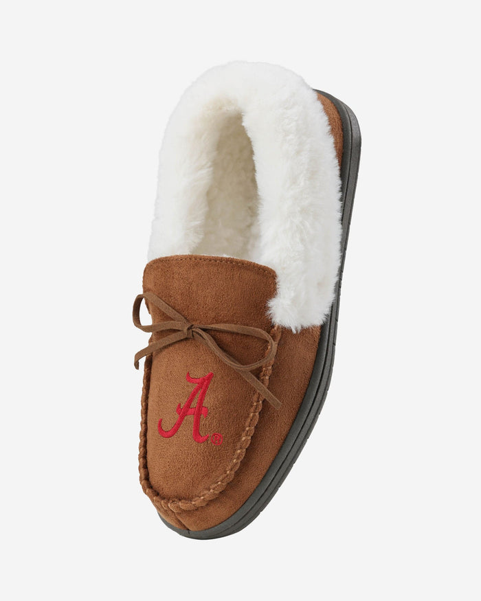 Alabama Crimson Tide Womens Tan Moccasin Slipper FOCO - FOCO.com