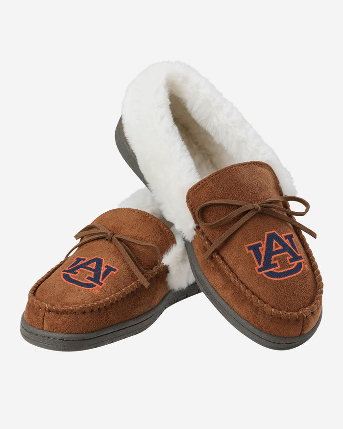 Auburn Tigers Womens Tan Moccasin Slipper FOCO - FOCO.com