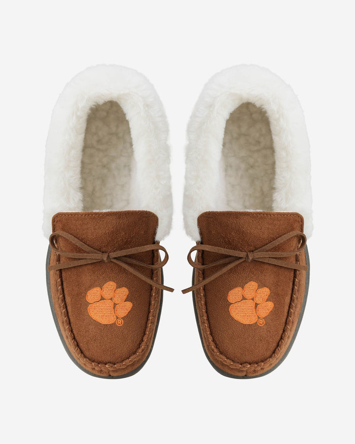 Clemson Tigers Womens Tan Moccasin Slipper FOCO - FOCO.com