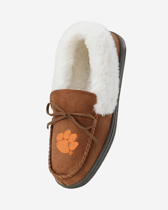 Clemson Tigers Womens Tan Moccasin Slipper FOCO - FOCO.com