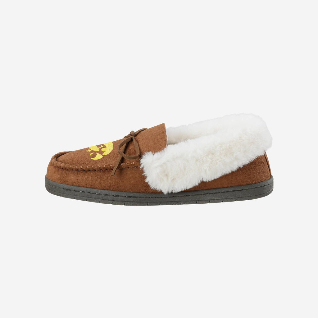 Iowa Hawkeyes Womens Tan Moccasin Slipper FOCO S - FOCO.com