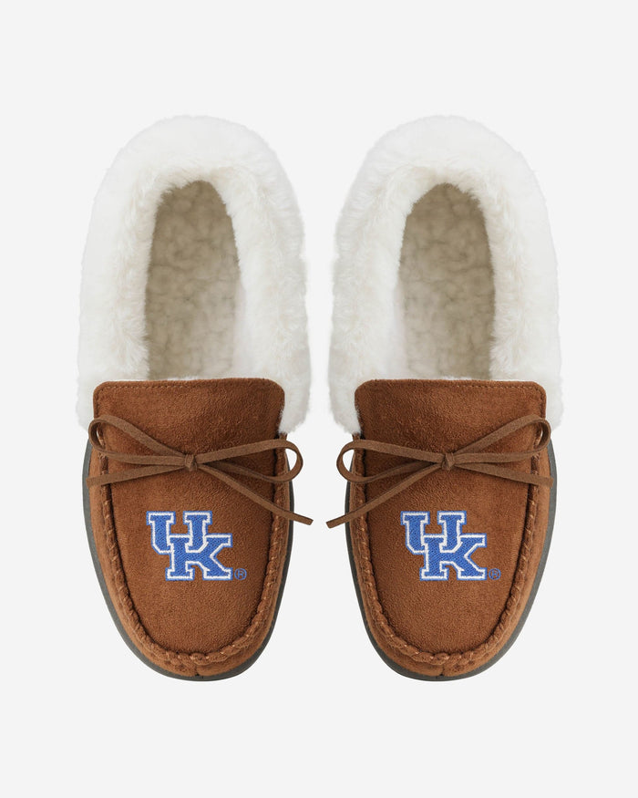 Kentucky Wildcats Womens Tan Moccasin Slipper FOCO - FOCO.com