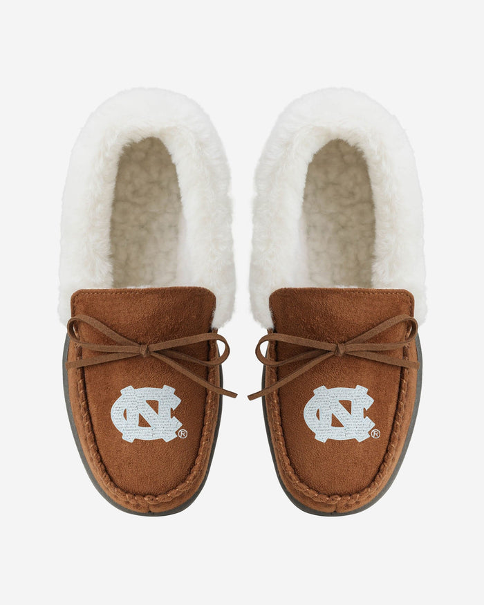 North Carolina Tar Heels Womens Tan Moccasin Slipper FOCO - FOCO.com