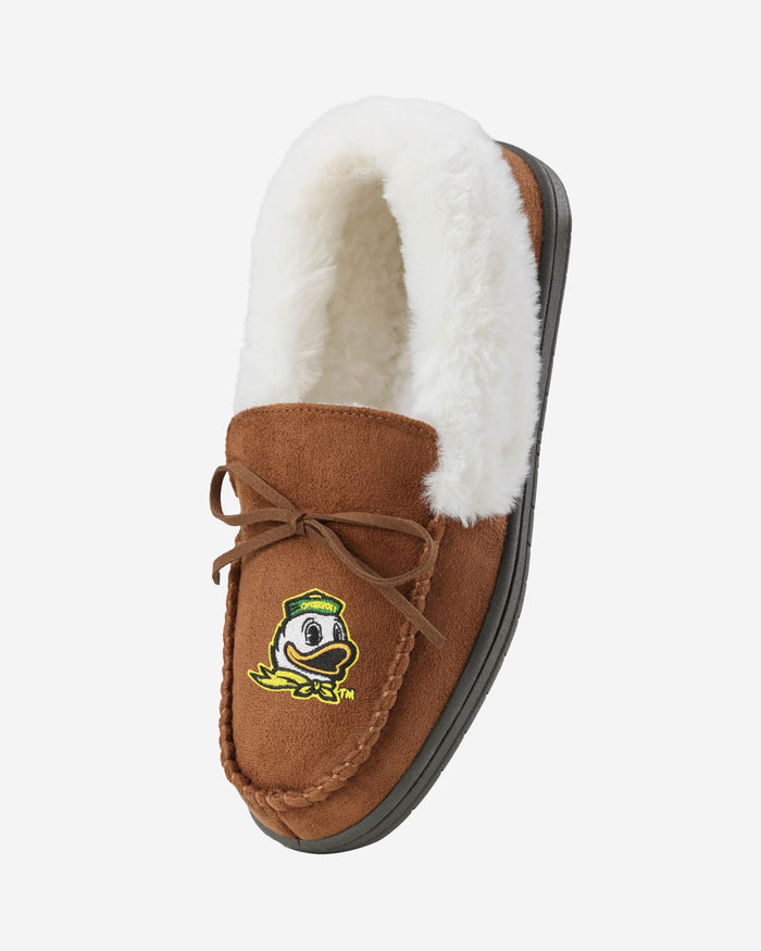 Oregon Ducks Womens Tan Moccasin Slipper FOCO - FOCO.com