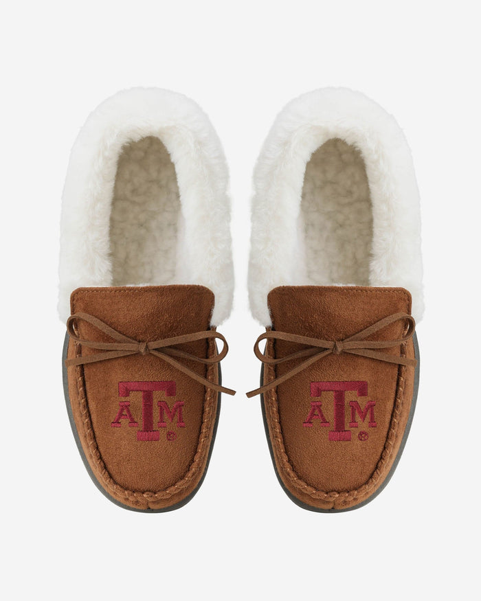 Texas A&M Aggies Womens Tan Moccasin Slipper FOCO - FOCO.com